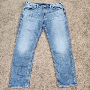 Men's Silver Jeans Light Blue Straight Jeans W40 L32 NWOT